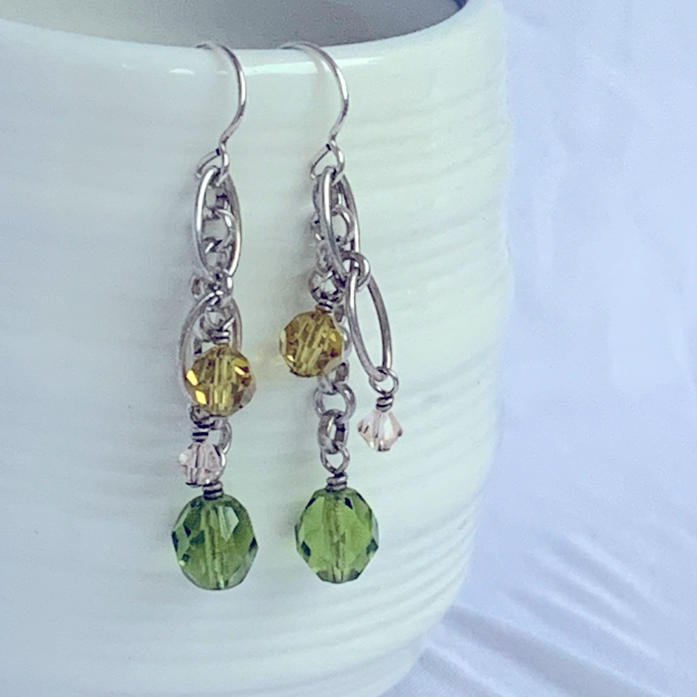 Green and Yellow Earrings
